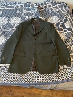 Profilo Studio Green 100% Wool 3 button Single Breasted Men's Blazer 38R